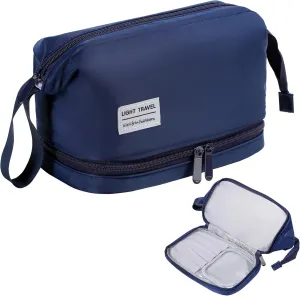 Hanging Travel Toiletry Bag for Women,Makeup Bag,Waterproof,Dry Wet Separation,Large Capacity, 8.66 x 4.92 x 6.5 In,Suitable for Accessoriestravel Toiletry Organizer(Woman, Navy Blue)