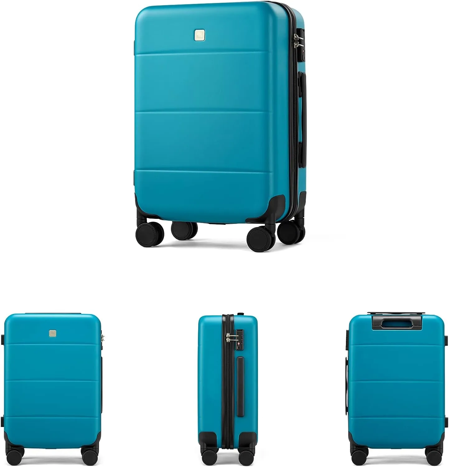 Hanke 20 Inch Carry On Luggage 22x14x9 Airline Approved PC Hard Shell Suitcases Lightweight Travel Luggage with Wheels TSA Luggage for Women Men(Caribbean Blue)