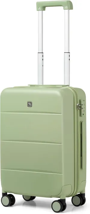 Hanke 20 Inch Carry On Luggage 22x14x9 Airline Approved PC Hard Shell Suitcases with Wheels TSA Luggage for Women Men Lightweight Travel Luggage(Bamboo Green)