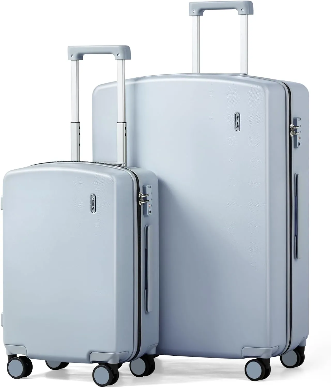Hanke Hard Shell Luggage Sets 2 Pieces, 20/28 Inch Carry On Luggage with Wheels Lighweight Extra Large Luggage for Travel Checked Suitcase(Grey)