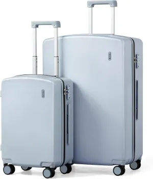 Hanke Hard Shell Luggage Sets 2 Pieces, 20/28 Inch Carry On Luggage with Wheels Lighweight Extra Large Luggage for Travel Checked Suitcase(Grey)