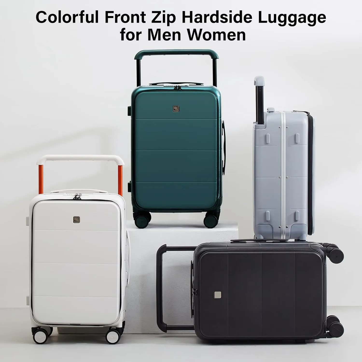 Hanke Luggage Hard Shell Suitcases 24 Inch Checked-Medium Luggage with Spinner Wheels TSA Approved Travel Luggage Wide Handle for Men Women(Blackish Green)