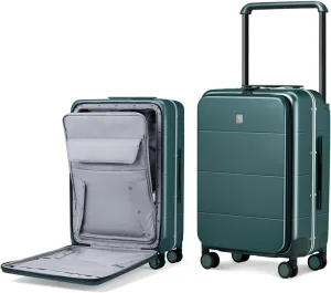 Hanke Luggage Hard Shell Suitcases 24 Inch Checked-Medium Luggage with Spinner Wheels TSA Approved Travel Luggage Wide Handle for Men Women(Blackish Green)