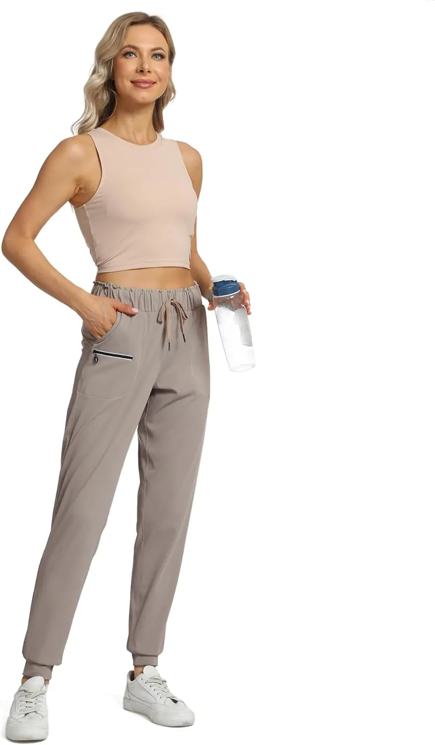 Haowind Joggers for Women with Pockets Elastic Waist Workout Sport Gym Pants Comfy Lounge Yoga Running Pants