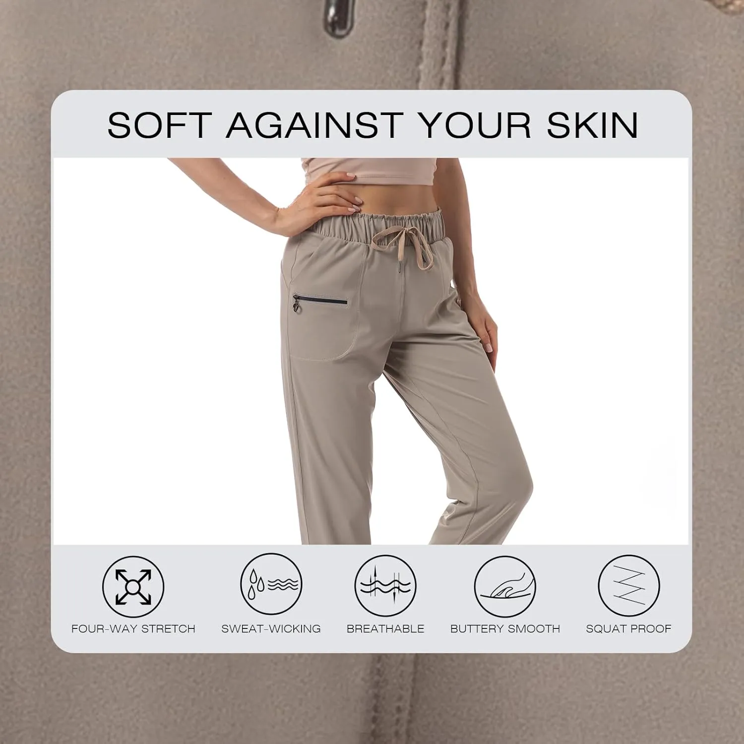 Haowind Joggers for Women with Pockets Elastic Waist Workout Sport Gym Pants Comfy Lounge Yoga Running Pants