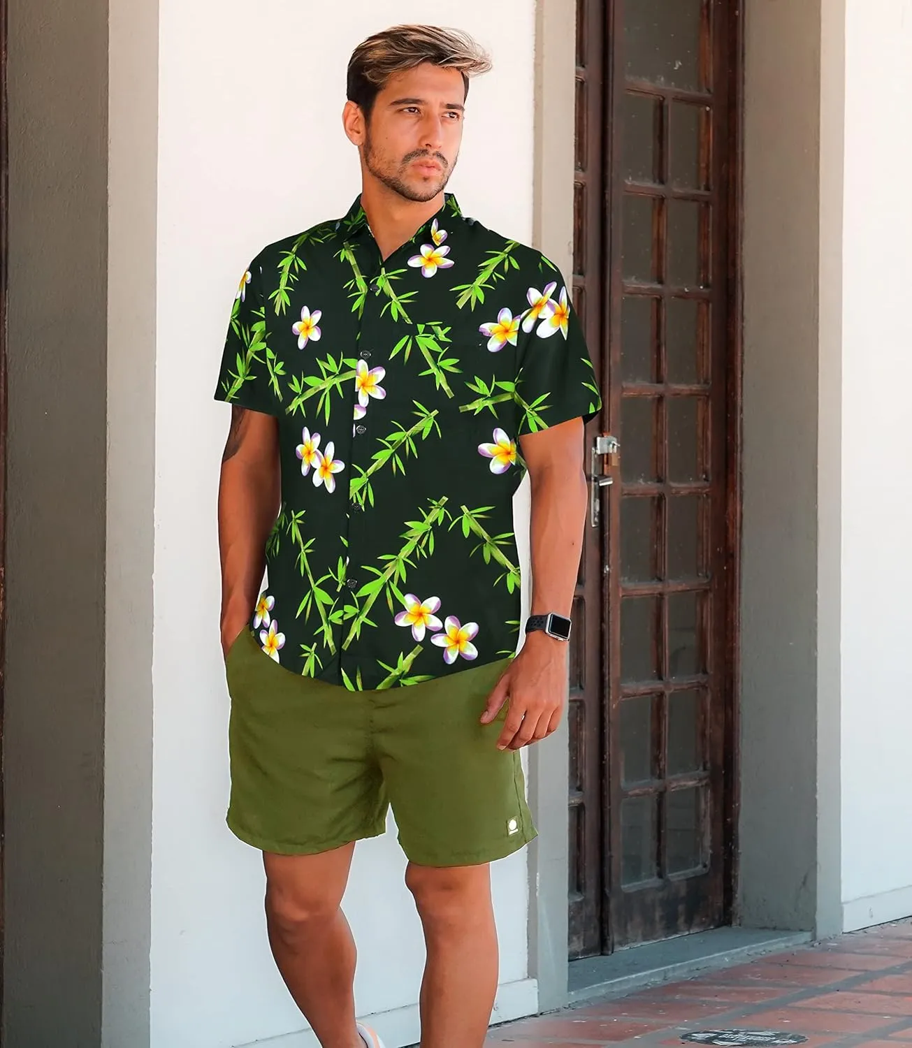 HAPPY BAY Men's Hawaiian Shirt Summer Caribbean