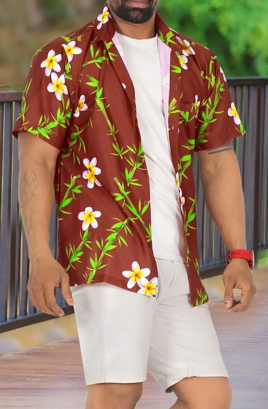 HAPPY BAY Men's Hawaiian Shirt Summer Caribbean