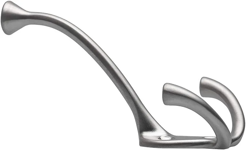 HARPOON 5 Pack Heavy Duty Three Flared Prongs Coat Hooks, Wall Mounted with 15 Screws Retro Three Robe Hooks, Utility Hooks for Scarf, Bag, Towel, Key, Cap, Cup, Hat (Satin Nickel)