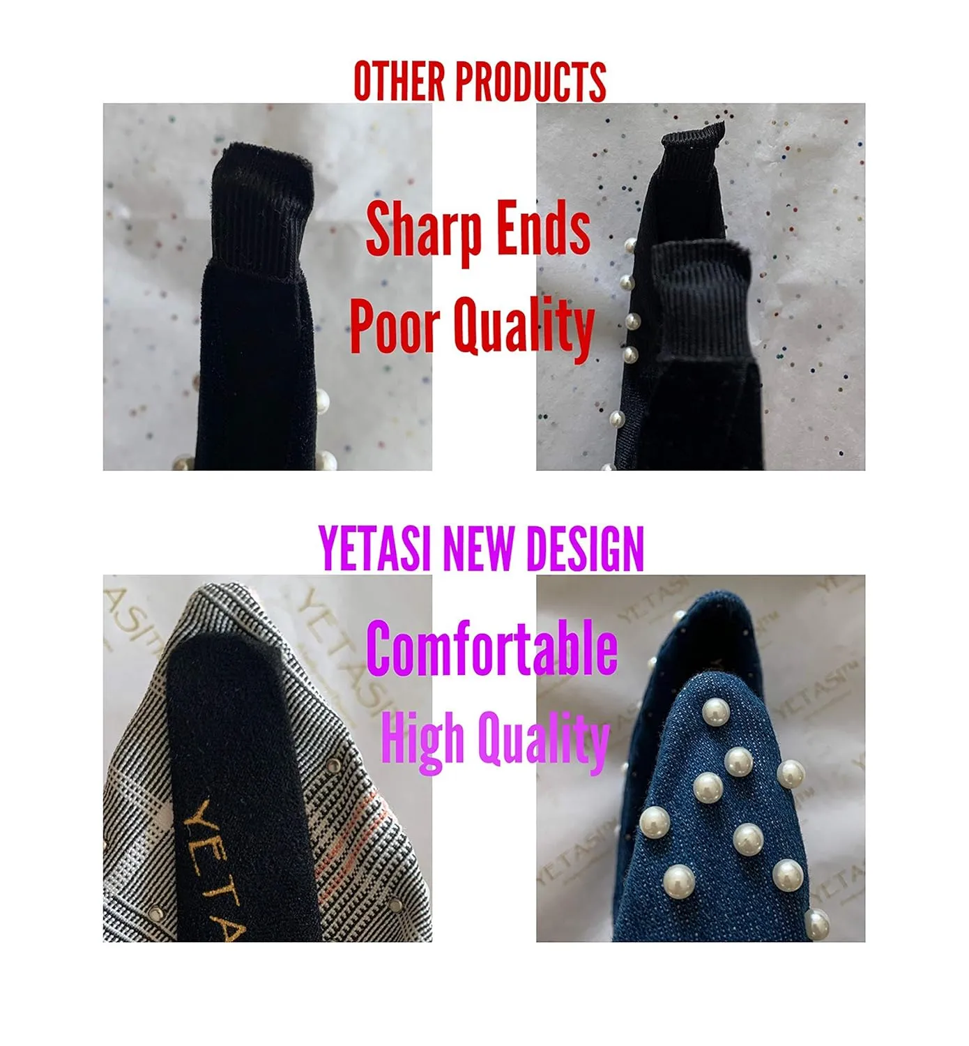 Head bands For Women's Hair are Unique. Black Pearl Denim Knotted Headband for Women is a Comfy Headbands for Women Top Knot Get Complements with Cute Jean Girls