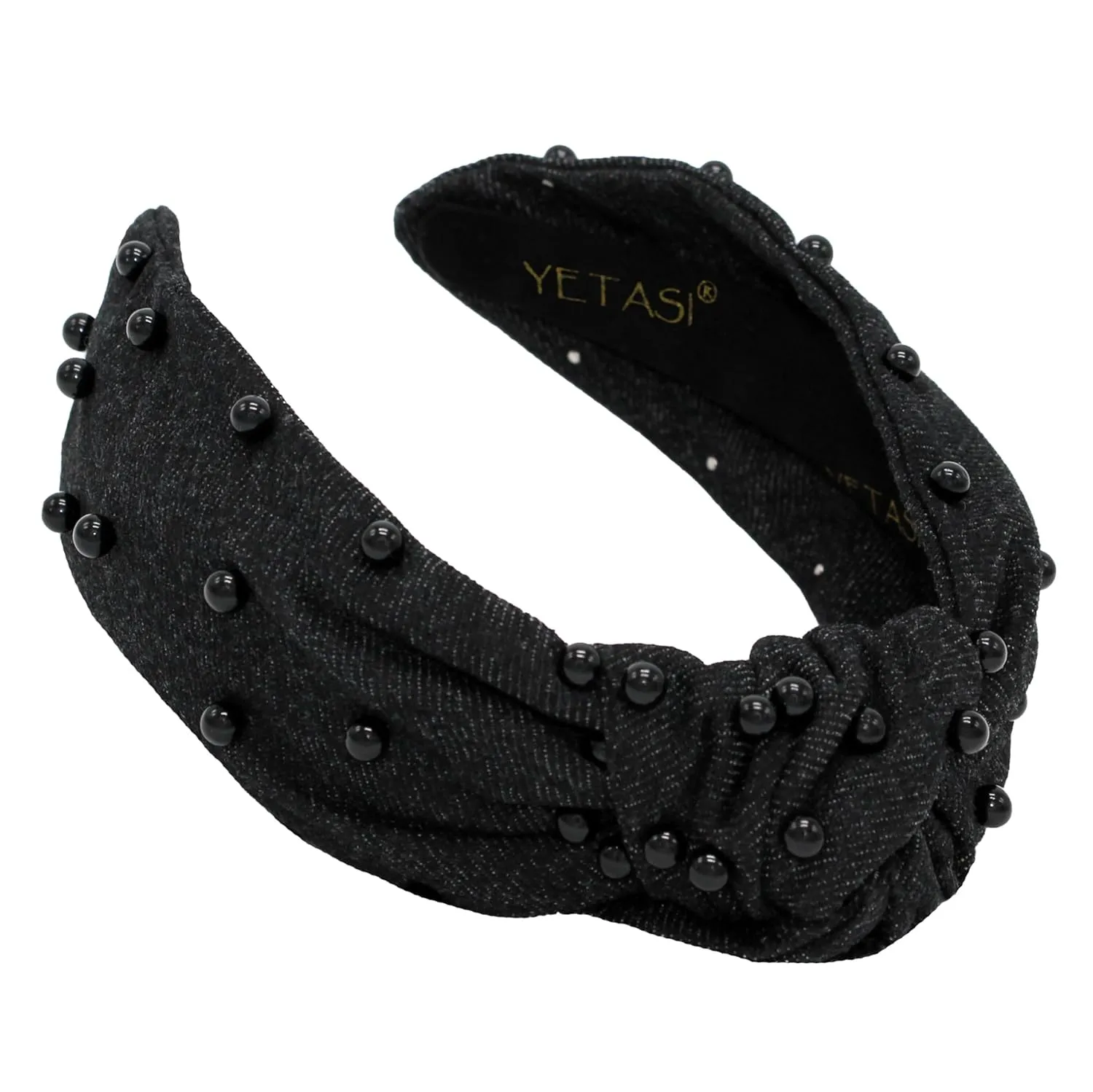 Head bands For Women's Hair are Unique. Black Pearl Denim Knotted Headband for Women is a Comfy Headbands for Women Top Knot Get Complements with Cute Jean Girls