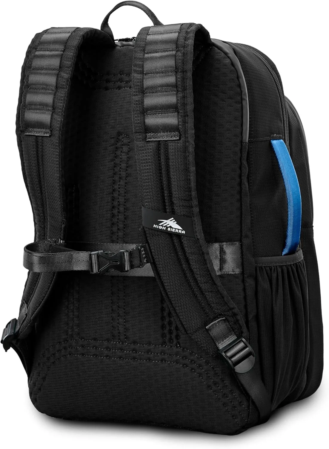 High Sierra Hi-Life 3-in-1 Convertible Backpack - Features Removable Daypack, Stack-It Strap, Adjustable Sternum Strap, Fleeced Pocket For Scratch Protection, Dual Water Bottle Pockets - Black/Blue