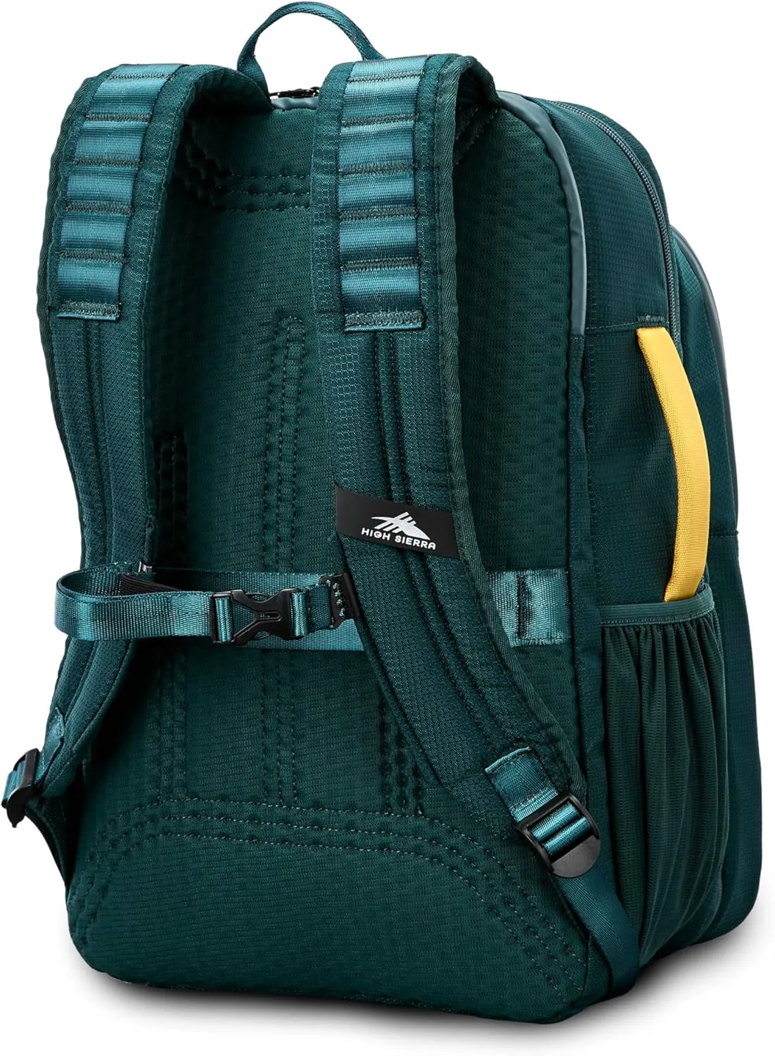 High Sierra Hi-Life 3-in-1 Convertible Backpack - Features Removable Daypack, Stack-It Strap, Adjustable Sternum Strap, Fleeced Pocket For Scratch Protection, Dual Water Bottle Pockets - Green/Yellow