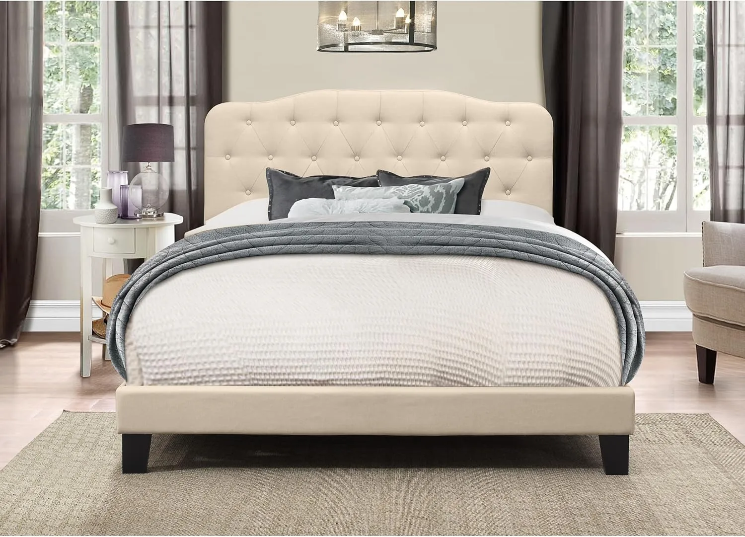 Hillsdale Furniture Nicole Bed in One, Full, Linen