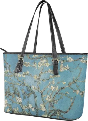 Hobo Tote Bag Purse for Women Van Gogh Art Work Handbags with Zipper, Monet Artwork Top Handle Totes Weekender Bag