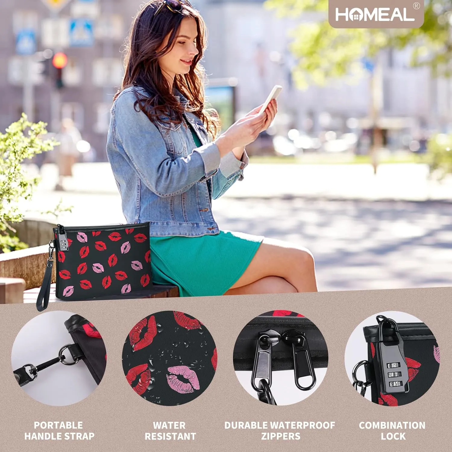 HOMEAL Smell Proof Bag - Odor Proof Pouch, Stash Box & Case Kit for Women