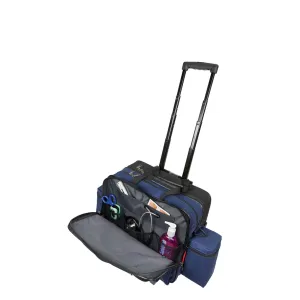 Hopkins Medical Products Rolling Med Bag with EZ-View: Waterproof, Laptop Section & Lockable File Pocket - Ultimate Mobility for Healthcare Pros, 39.5 In. Handle, 16 In. x 3 In. x 12 In., Blue