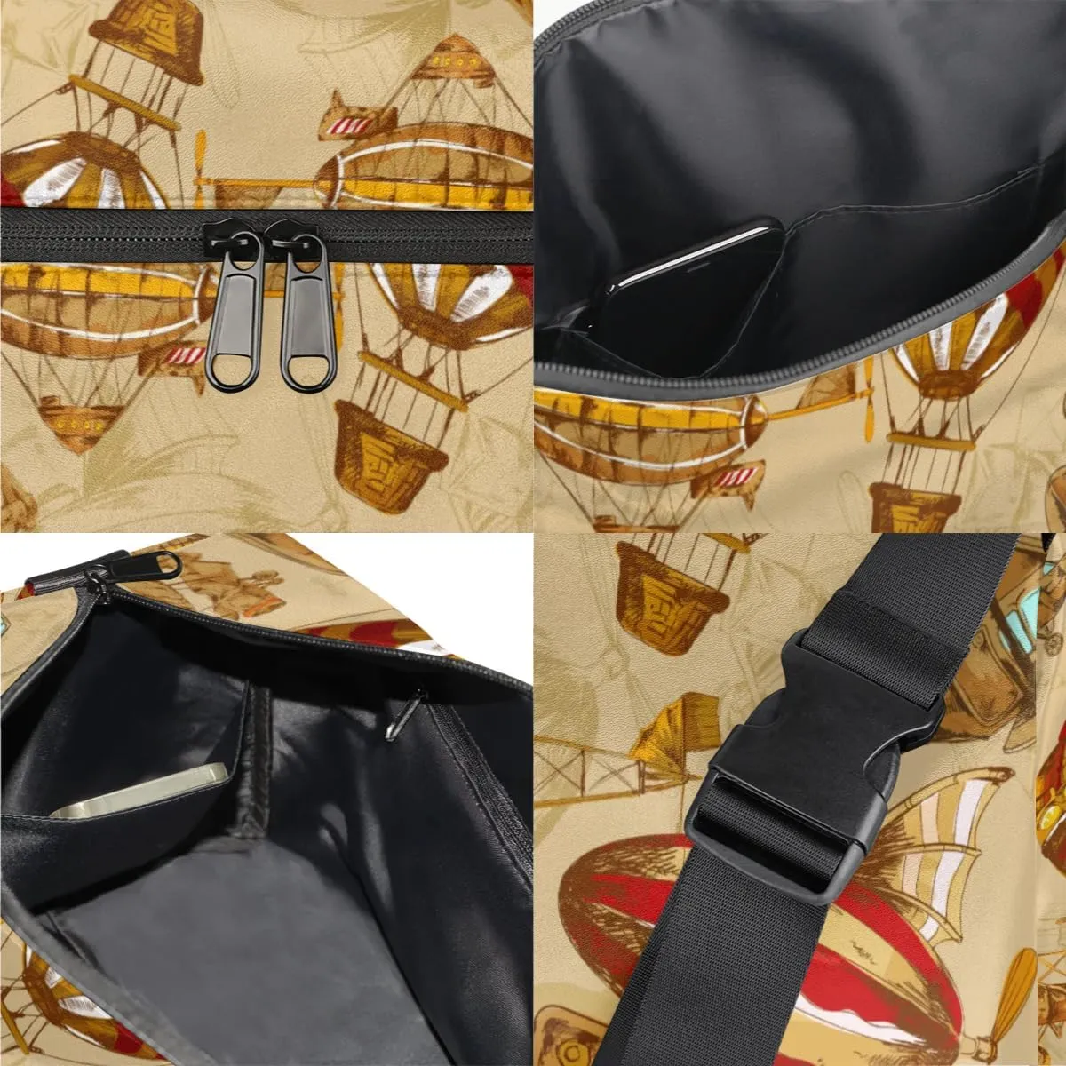 Hot Air Balloon Small Gym Bag for Men Women Workout Sport Duffle Bag Waterproof Weekender Overnight Bag Lightweight Carry on Tote Bag Crossbody Shoulder Travel Bag for Swim Yoge Dance