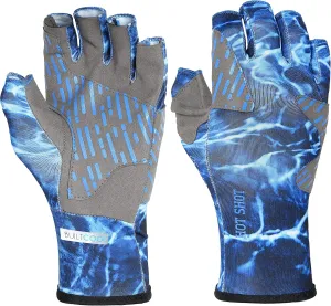 HOT SHOT Men's Fingerless Reinforced Fishing Gloves with UV Protection – UPF 50 Outdoor Cooling Sun Gloves