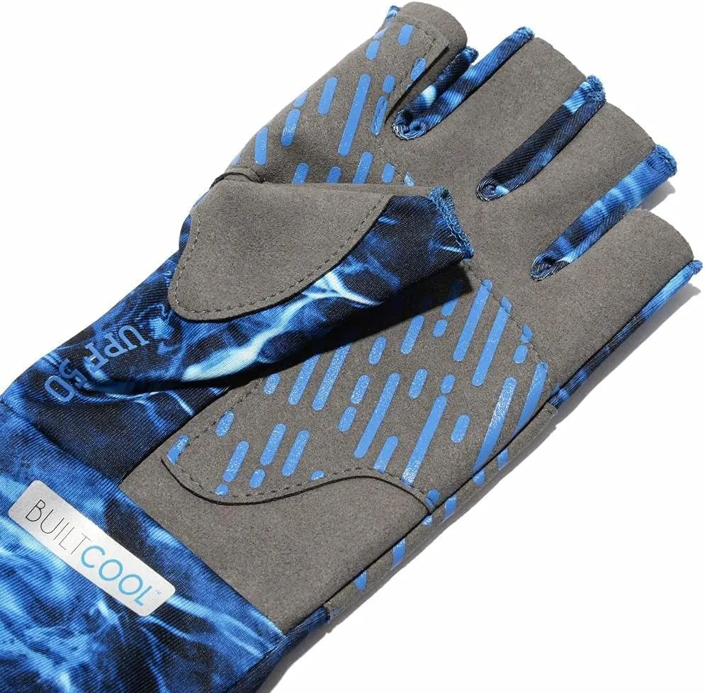 HOT SHOT Men's Fingerless Reinforced Fishing Gloves with UV Protection – UPF 50 Outdoor Cooling Sun Gloves