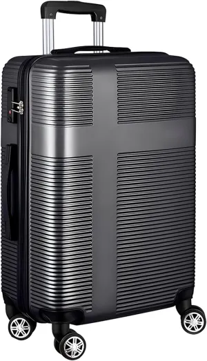 HOUAGI 24 Inch Luggage with Spinner Wheels,Lightweight Hard Shell Suitcase Checked luggage,Black