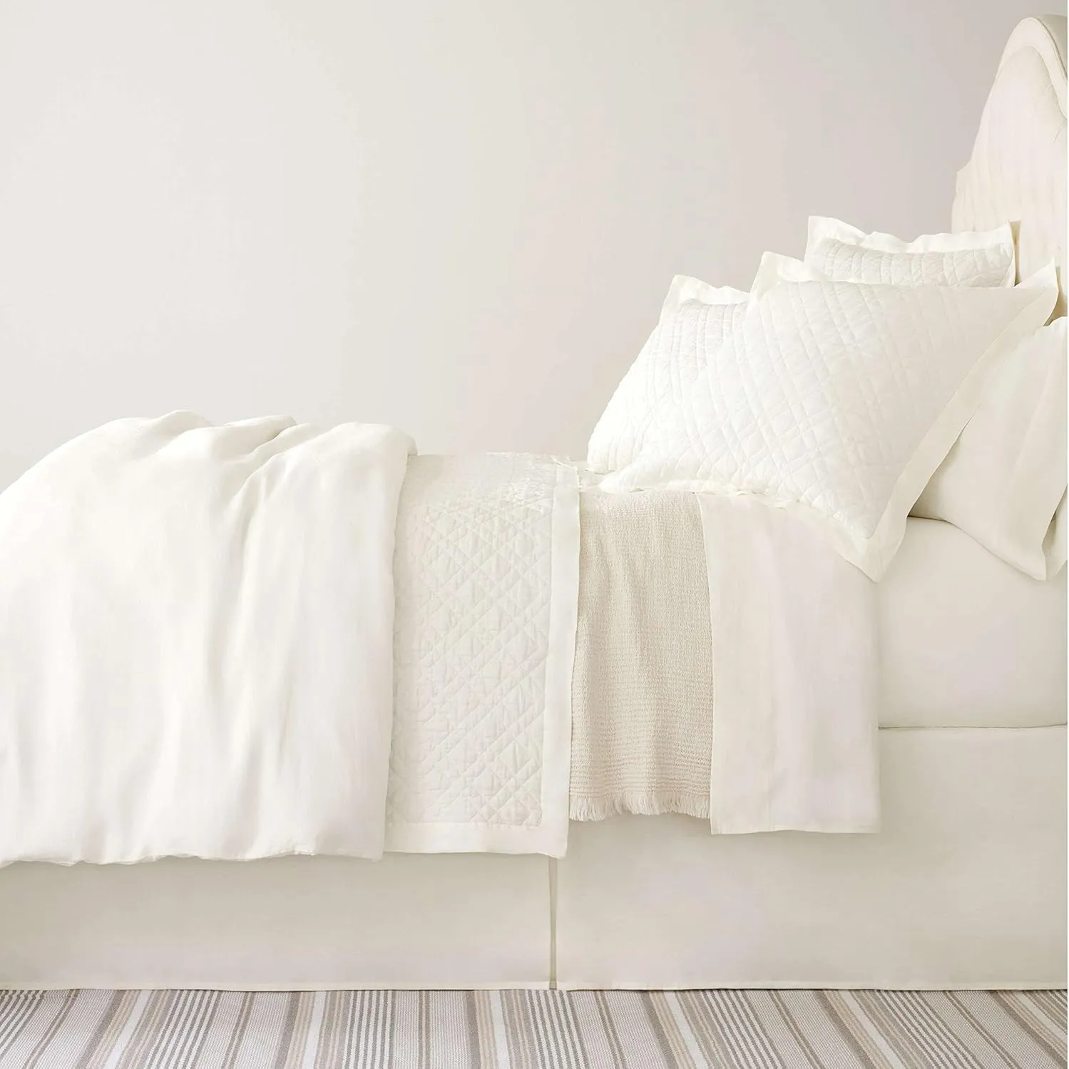Hoyt Alabaster Coverlet, King Size, Ivory Solid Pattern