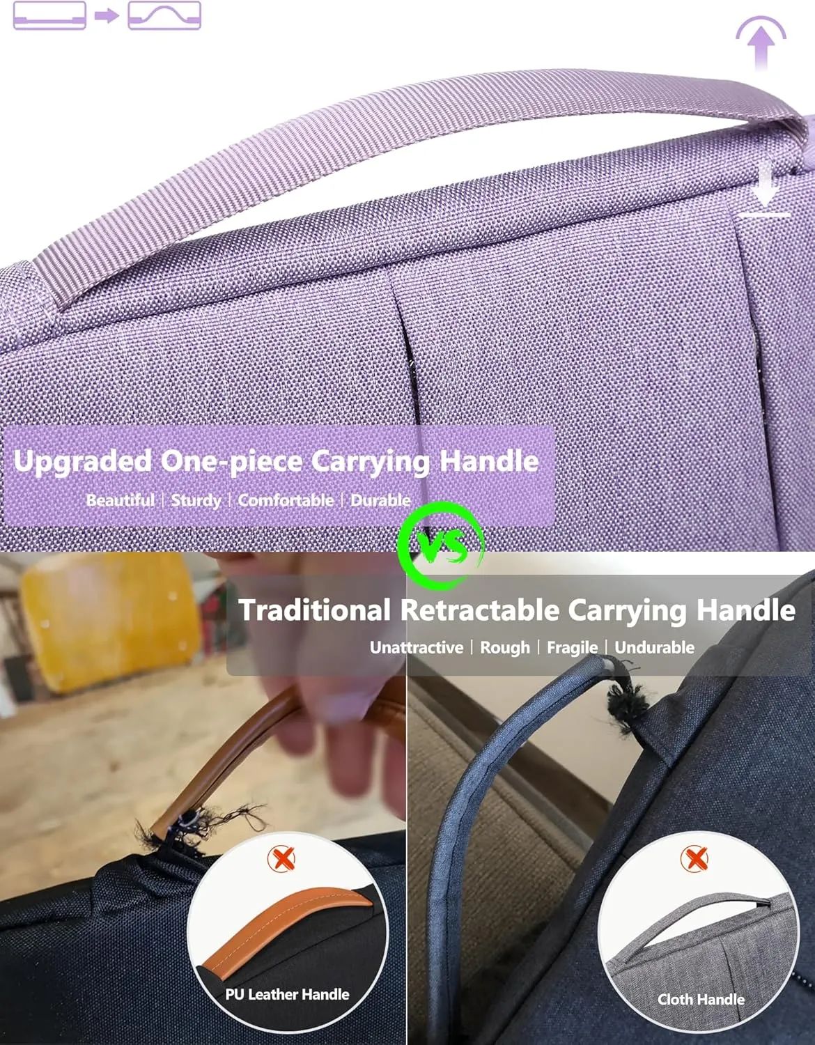 HYZUO 15-16 Inch Laptop Sleeve Bag for MacBook Pro 16 M4/M3/M2/M1 2025-2019, 15" Surface Book, Portable NoteBook Case for 15" 15.6" HP Dell Lenovo ThinkBook Asus Acer Samsung HUAWEI, Lilac Purple