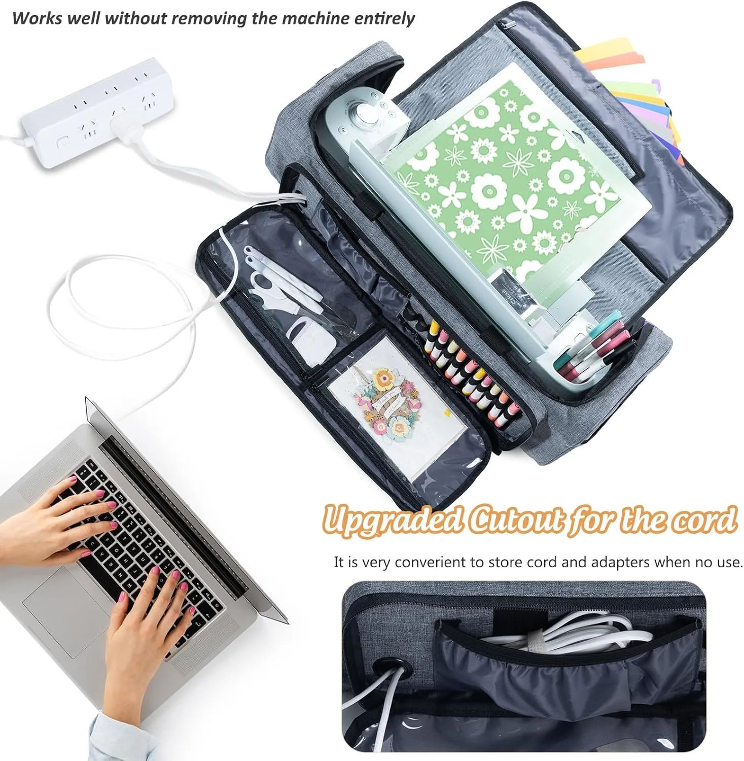 IMAGINING Carrying Case Bag for Cricut Maker 4, Maker 3, Explore 4, Explore 3, Explore Air 2, Large Opening Storage for Cricut Accessories and Suppliers