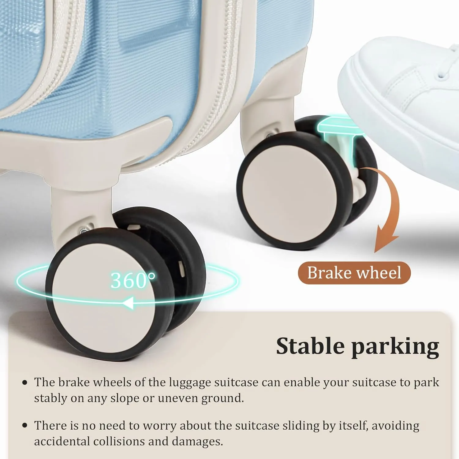 imiomo Carry on Luggage Airline Approved with TSA Lock, Hard Shell 20 Inch Travel Carry-on Suitcase with Spinner Wheels and Charging Port, Lightblue