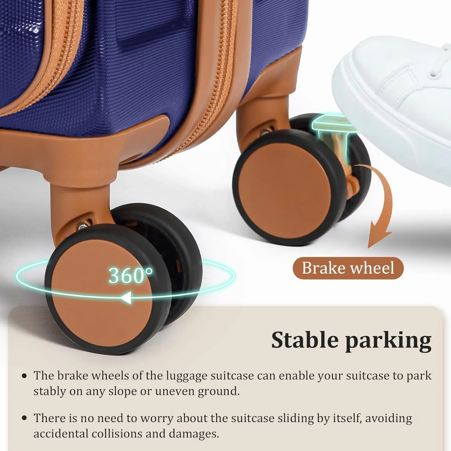 imiomo Carry on Luggage Airline Approved with TSA Lock, Hard Shell 20 Inch Travel Carry-on Suitcase with Spinner Wheels and Charging Port, Navy