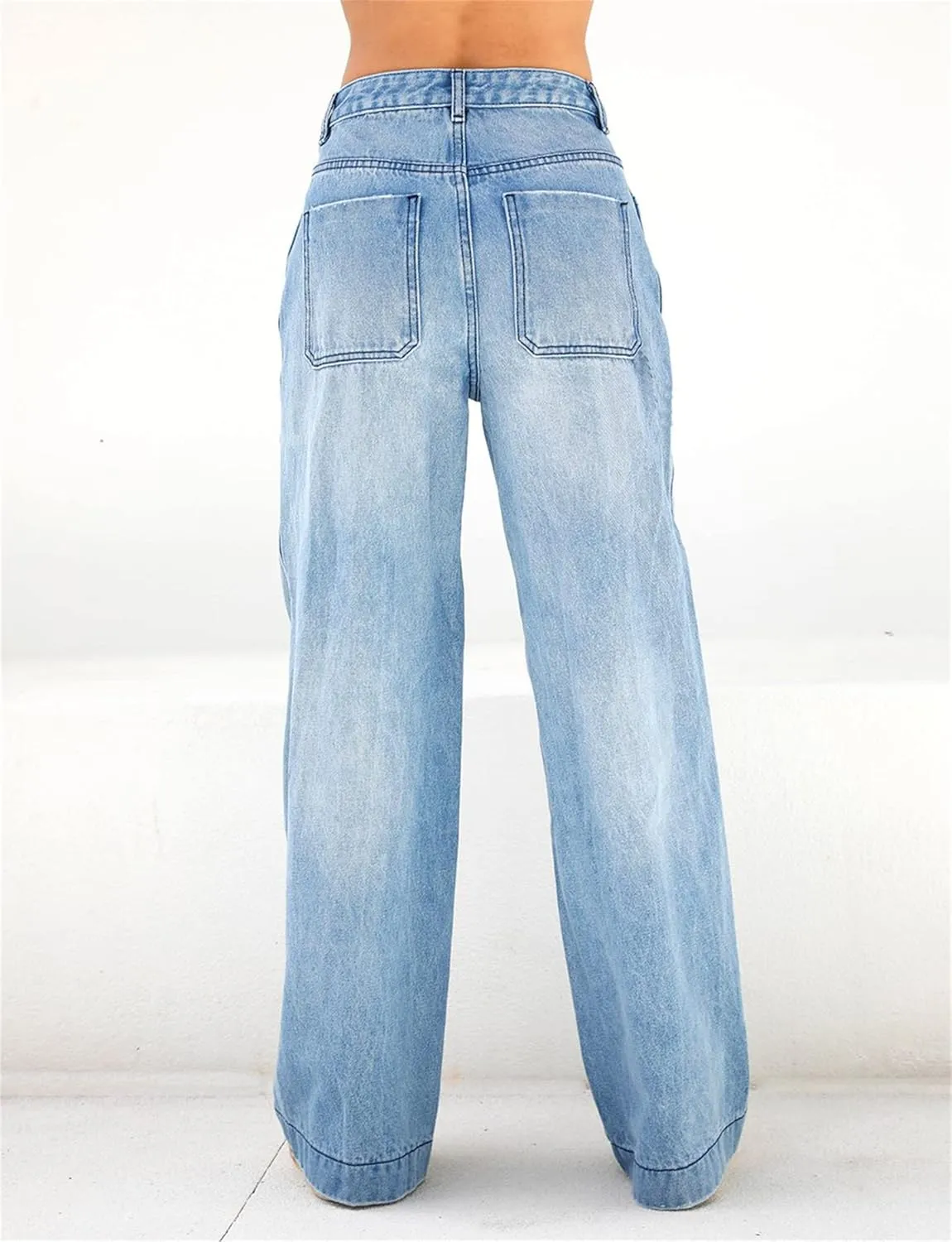 Indie Aesthetics Jeans for Women Gothic Punk Wide Leg Long Length Denim Pants Y2k Loose Casual Jeans Streetwear