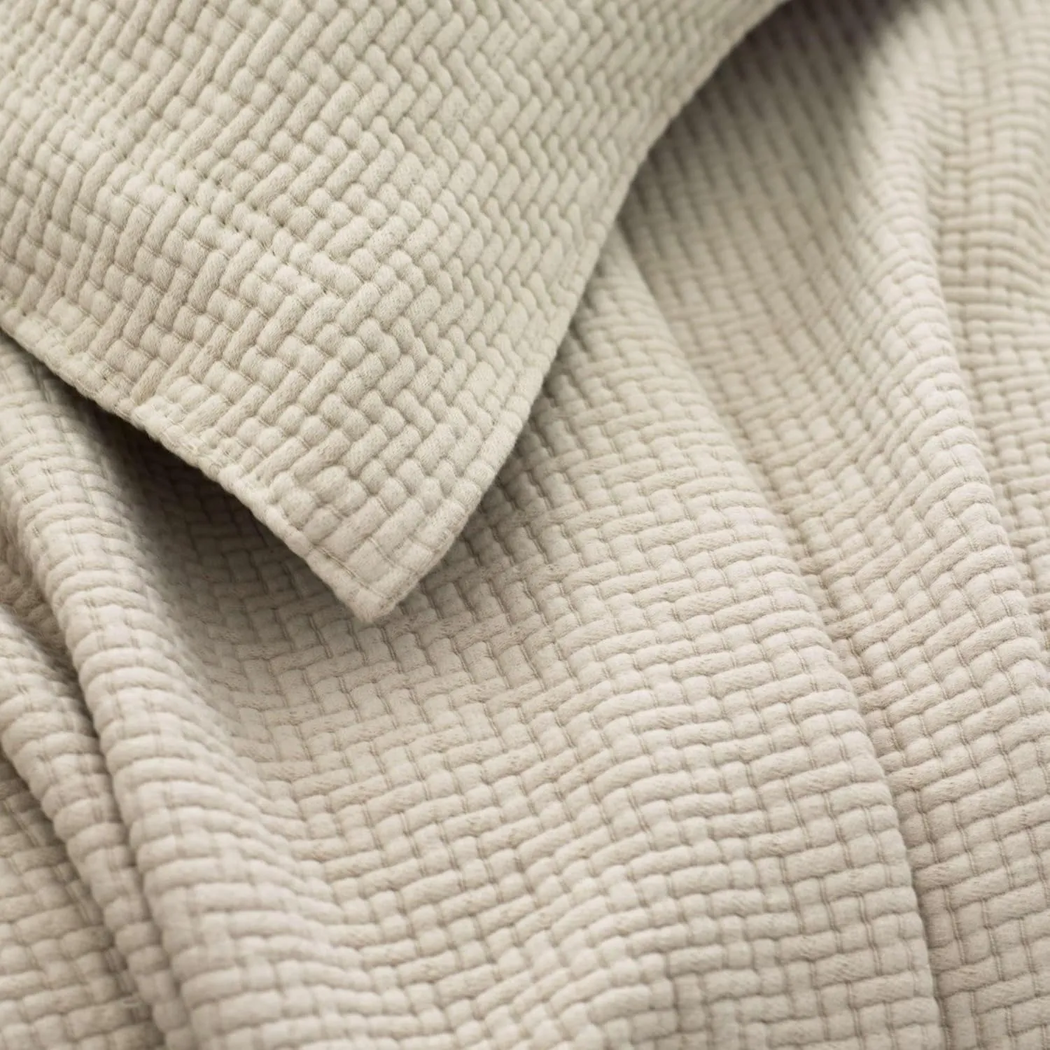 Interlaken Sand Matelasse Coverlet, King Size, Neutral Solid Pattern