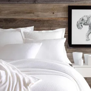Interlaken White Matelasse Coverlet, Queen Size, White Solid Pattern