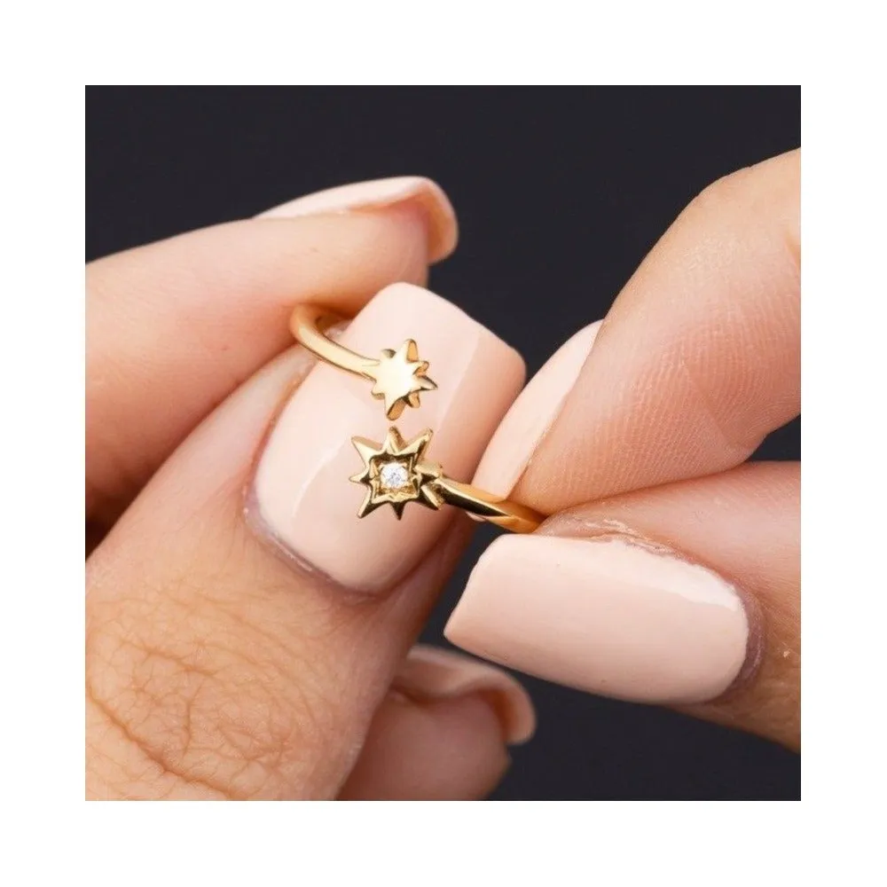 Interstellar Star Open Ring - Gold - SPG-371