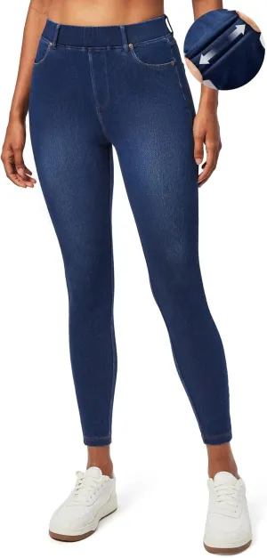IUGA Jeggings for Women Tummy Control Stretchy Jeans for Women High Waisted Pull on Skinny Jean Leggings with Pockets Trendy