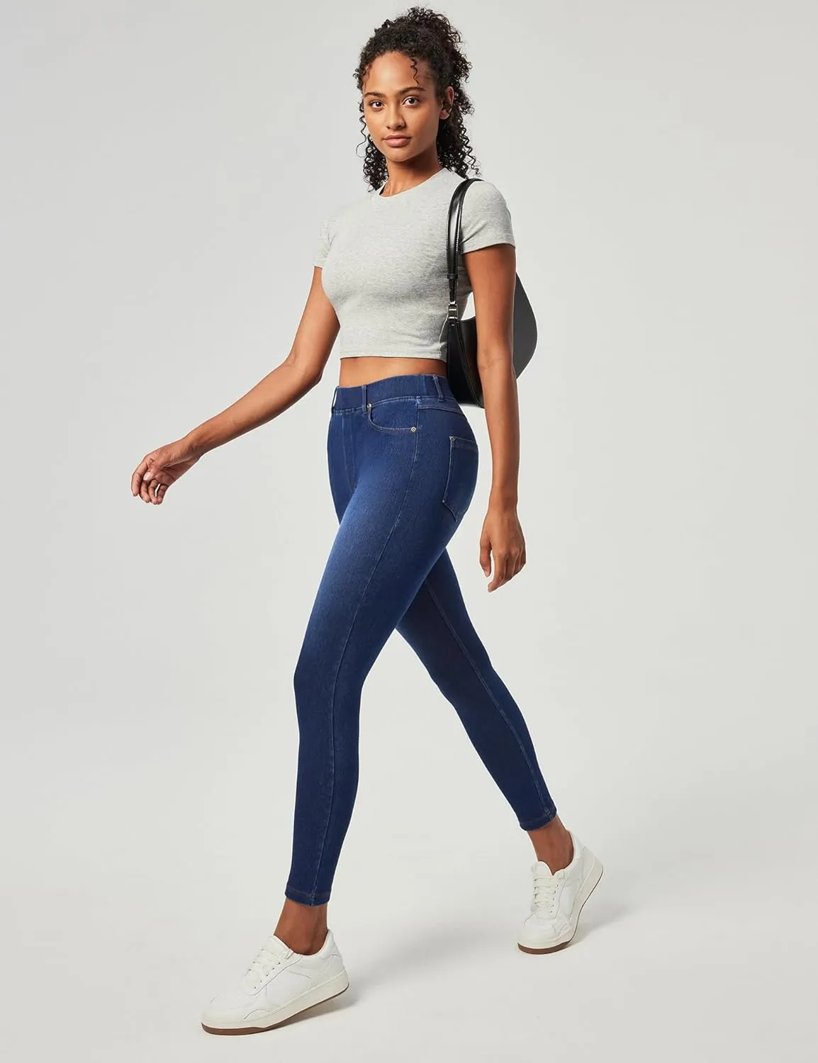 IUGA Jeggings for Women Tummy Control Stretchy Jeans for Women High Waisted Pull on Skinny Jean Leggings with Pockets Trendy