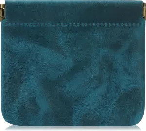 Jack&Chris Mini Coin Purse, Genuine Leather Small Coin Wallet, Leather Squeeze Coin Purse Pouch Change Holder For Men & Women, JC309