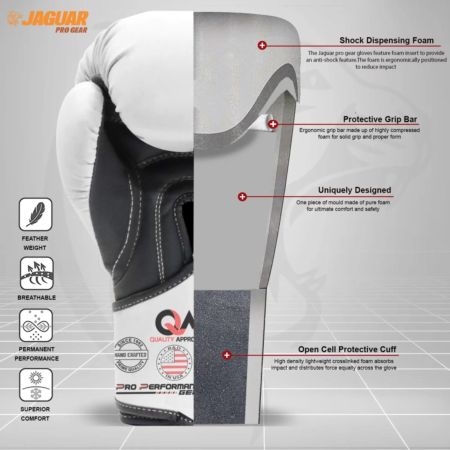 Jaguar PRO Series - Traning Boxing Gloves for Boxing MMA Muay Thai Bag Workout - Training & Competition
