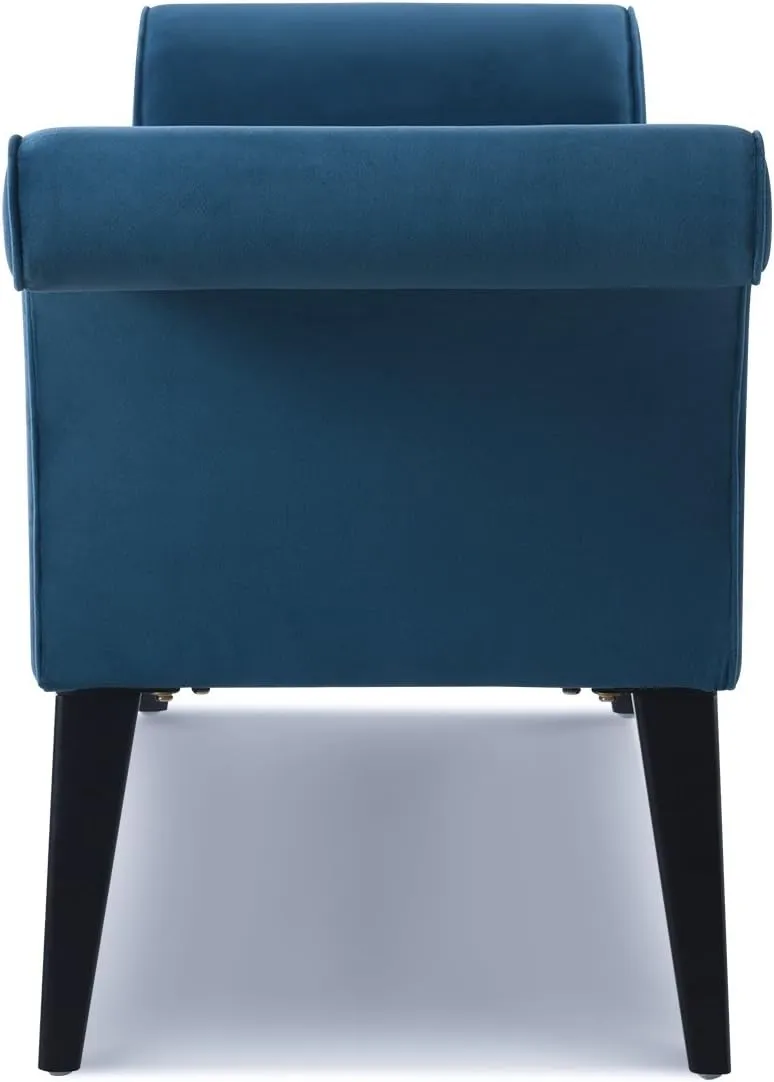 Jennifer Taylor Home Alexis Flared Arm Entryway Bench, Satin Teal