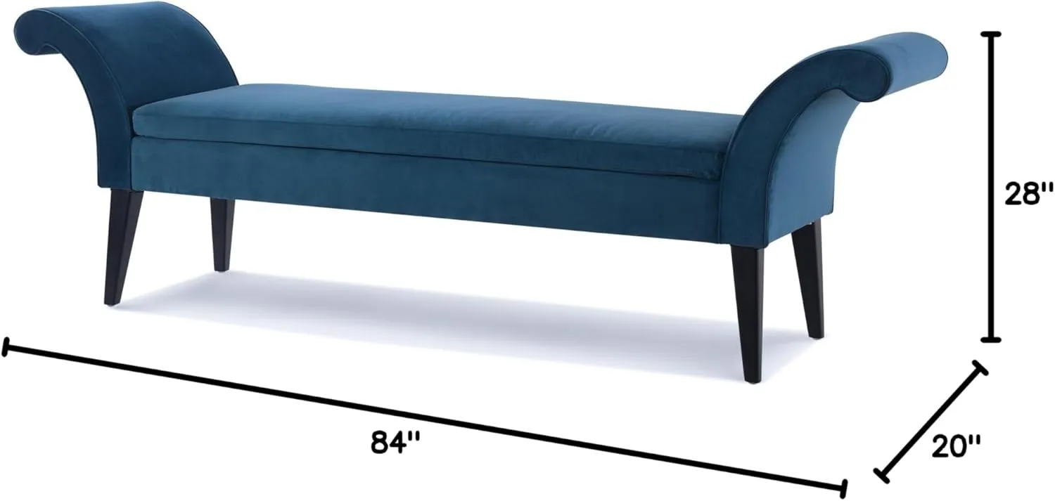 Jennifer Taylor Home Alexis Flared Arm Entryway Bench, Satin Teal