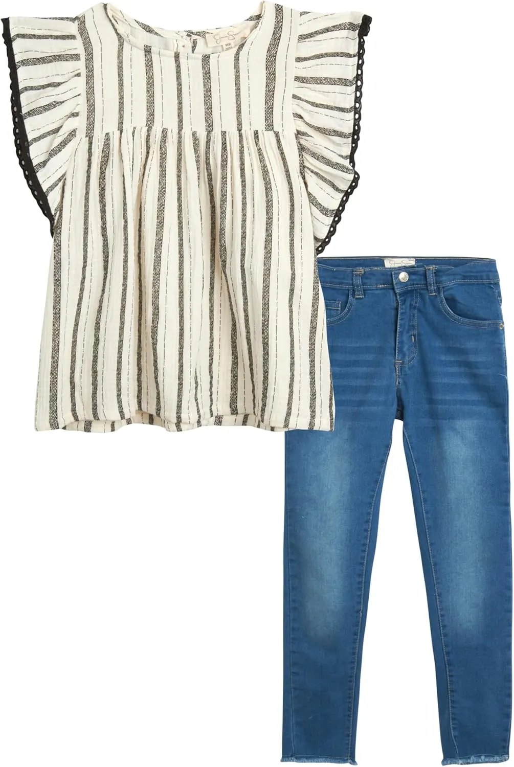 Jessica Simpson Girls’ Pants Set – Shirt and Stretch Denim Jeans – Cute Outfit Set for Girls (4-12)
