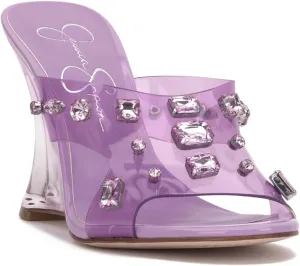Jessica Simpson Womens Ganisa Stiletto Tranclucent Wedge Sandals