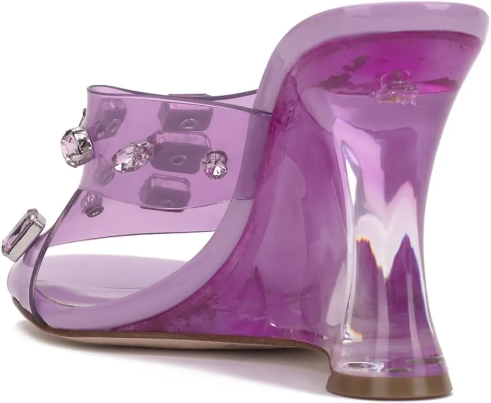Jessica Simpson Womens Ganisa Stiletto Tranclucent Wedge Sandals