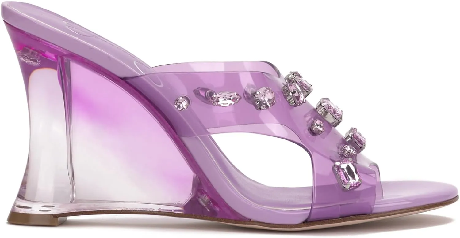 Jessica Simpson Womens Ganisa Stiletto Tranclucent Wedge Sandals