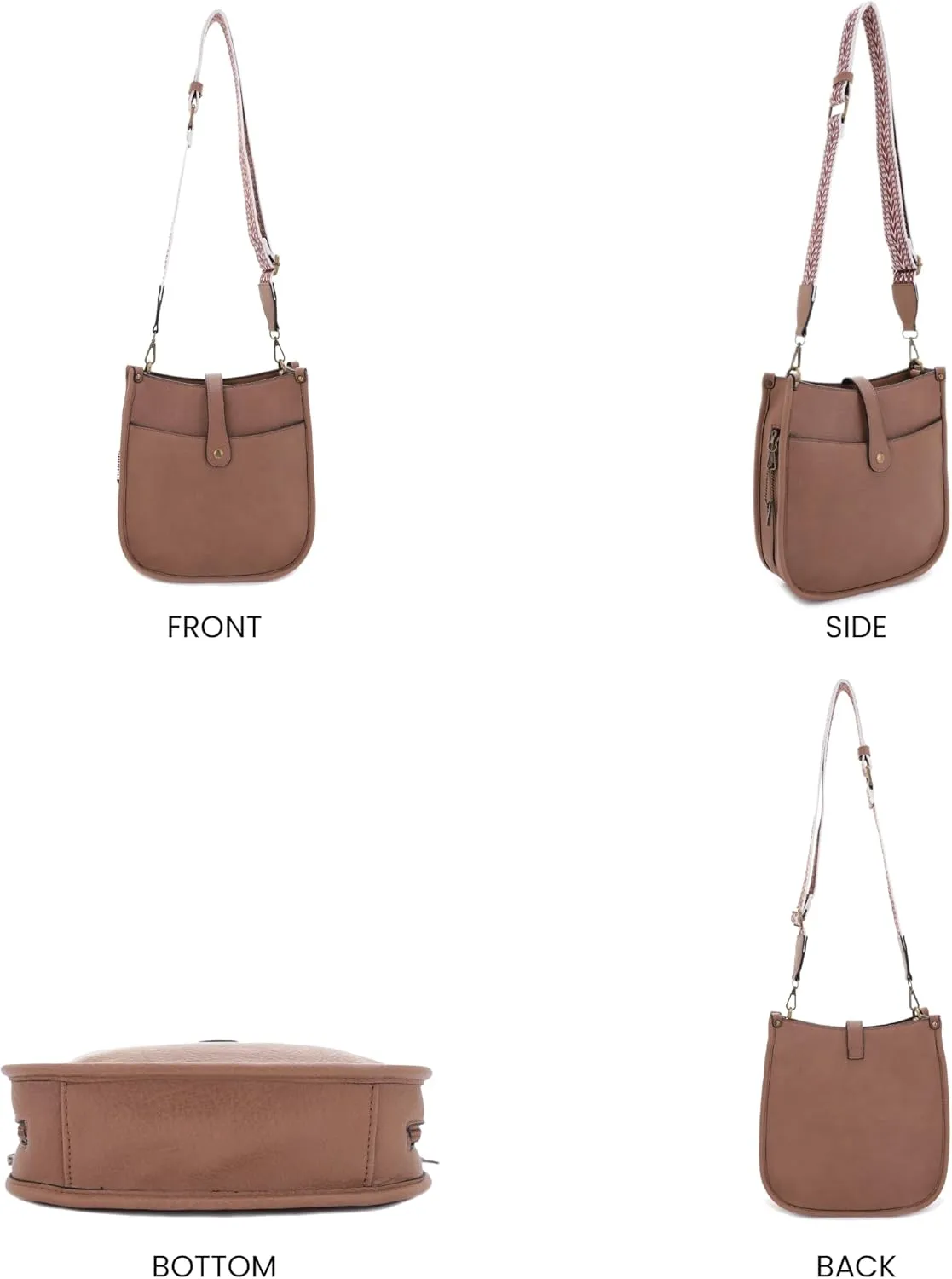 JESSIE & JAMES | Chelsea Concealed Carry Crossbody bag, Lock and Key HoboPurse with Wide Webbing Shoulder Strap
