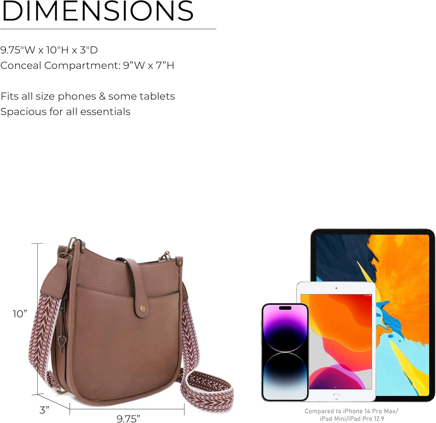 JESSIE & JAMES | Chelsea Concealed Carry Crossbody bag, Lock and Key HoboPurse with Wide Webbing Shoulder Strap