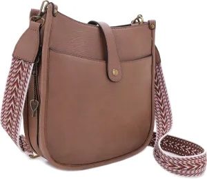 JESSIE & JAMES | Chelsea Concealed Carry Crossbody bag, Lock and Key HoboPurse with Wide Webbing Shoulder Strap
