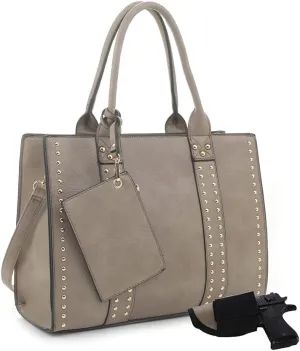 JESSIE & JAMES Concealed Carry Satchel Purse, Top Handle CCW Handbag with Shoulder Strap