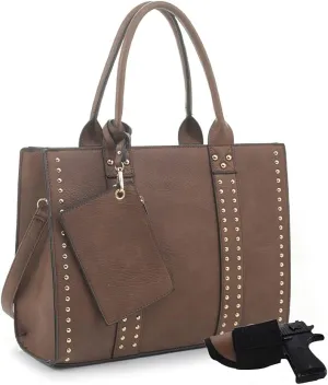 JESSIE & JAMES Concealed Carry Satchel Purse, Top Handle CCW Handbag with Shoulder Strap