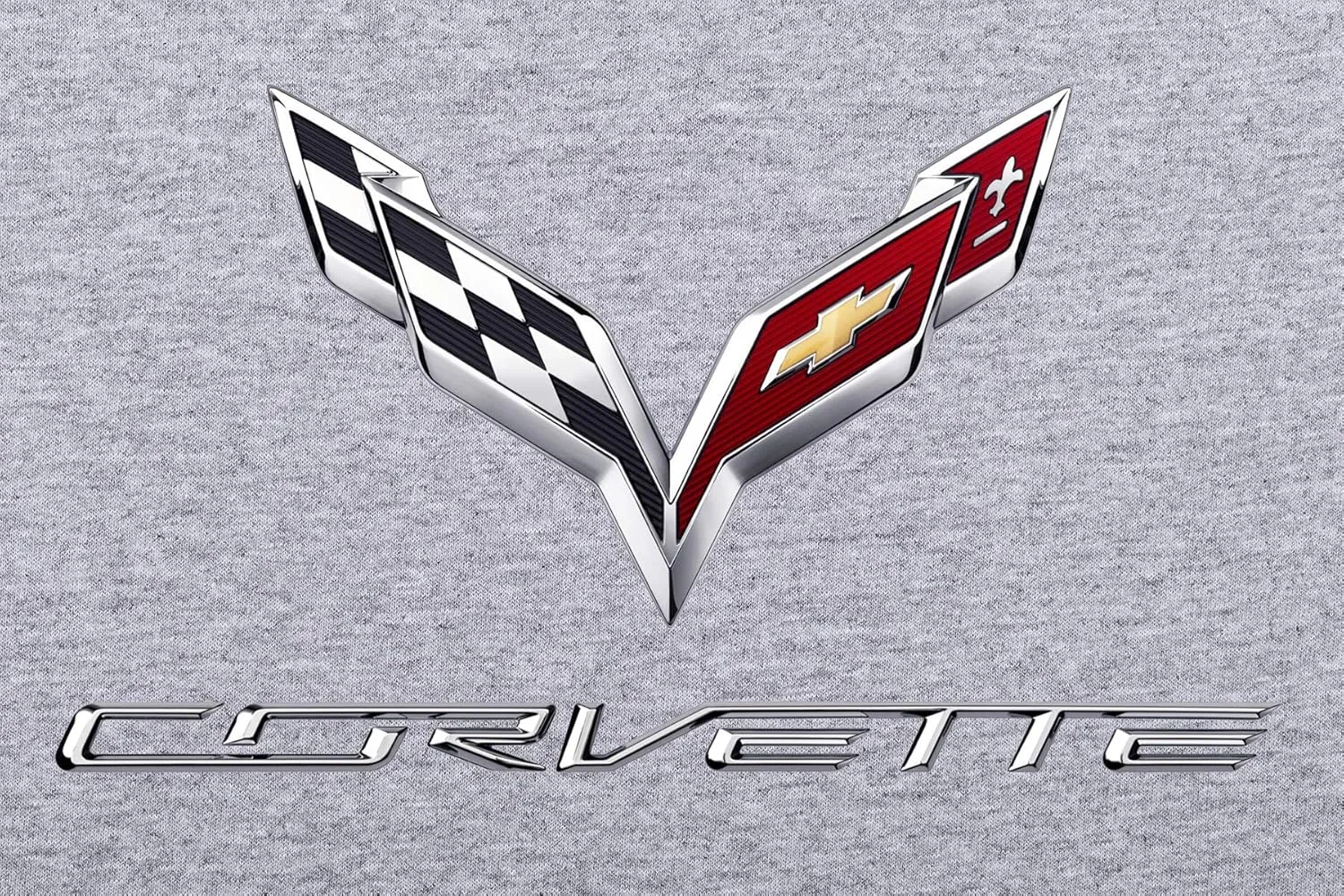 JH DESIGN GROUP Men's Chevy Corvette C7 Crew Neck T-Shirt in Black & Gray & Red