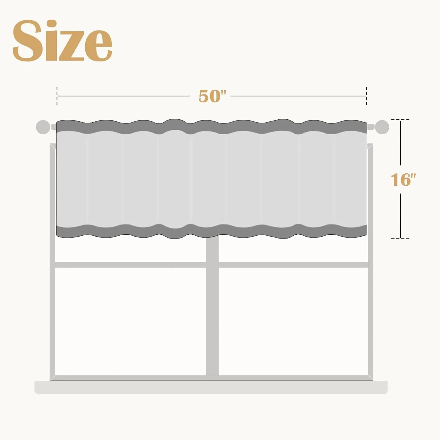 jinchan Gray Striped Linen Valance Curtain 16 Inch Vertical Striped Valance for Living Room Bathroom Light Filtering Window Treatment Rod Pocket Farmhouse Semi Sheer Short Window Curtain 1 Panel Grey